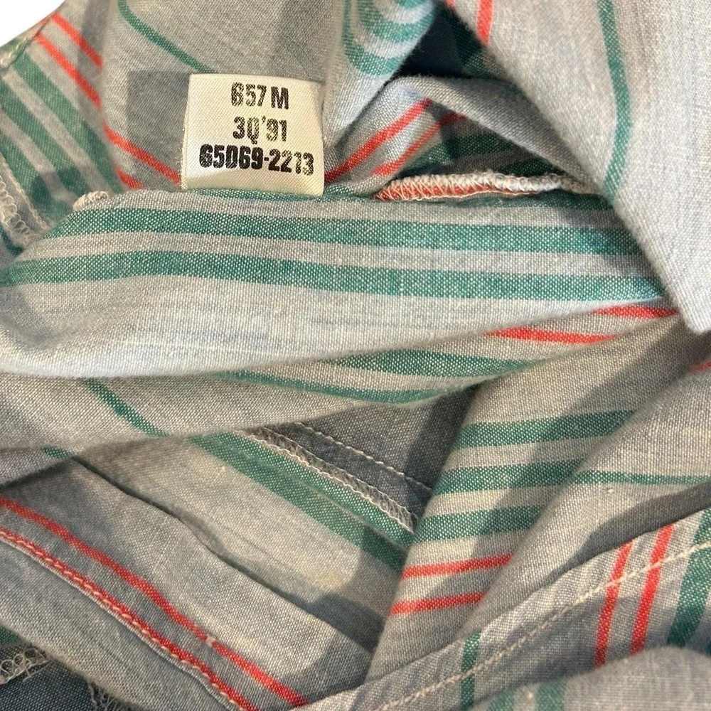 Vintage Levi's Chambray Striped Shirt‎ Mens XL Western Grunge Button Down 90s